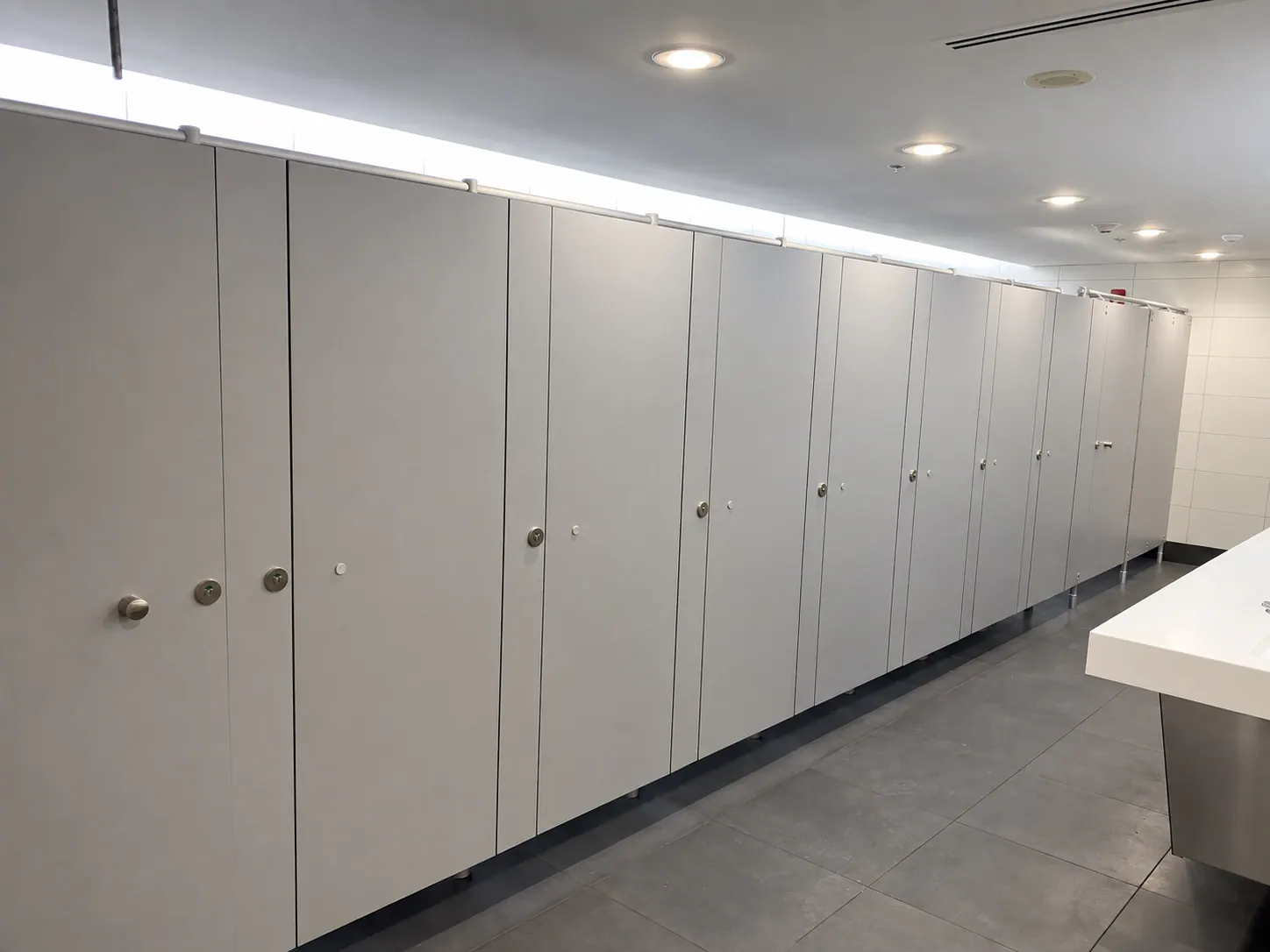Miami International Airport long bank of partitions