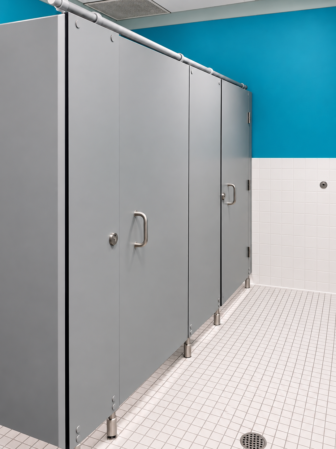 Second view of the restroom partitions at Foxwoods Resort Casino